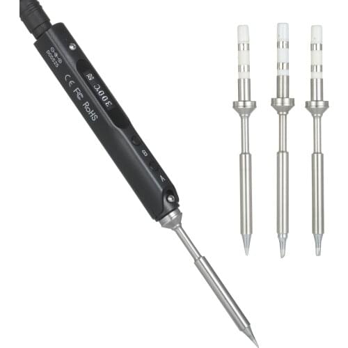 USB Electric Soldering Iron with LED Digital Intelligent Soldering Iron Kit with Storage Bag and 4 Iron Heads Soldering Iron Set