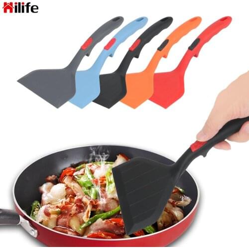 HILIFE Pizza Shovel Frying Pan Food Lifters Cooking Utensils Beef Egg ScraperKitchen Cooking Tool Silicone Turner Non-stick