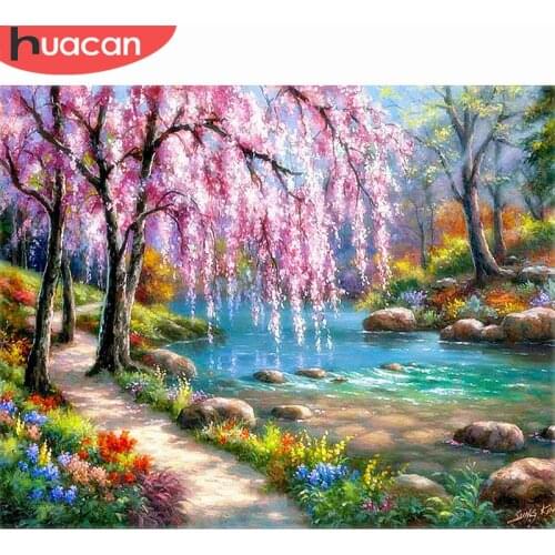 HUACAN Diamond Painting Landscape Diy Full Diamond Embroidery Scenery Mosaic Picture of Rhinestone Home Decor