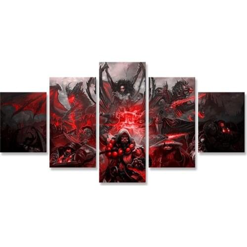 Game Wow Starcrafts Wall Art Painting 5 Panels Canvas Paintings Living Room Decoration Poster Modern Home Decor