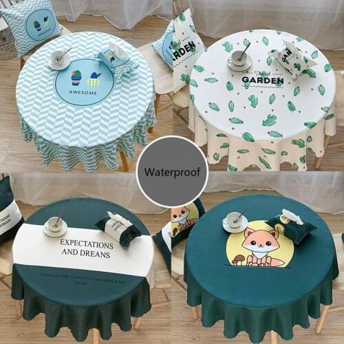 Round Tablecloth Nordic Waterproof Table Cloth Cotton and Linen Table Cover for Wedding/party Decor Dinning Table Decor T426
