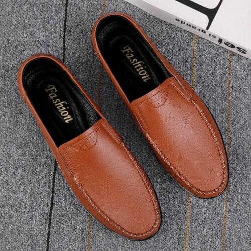Men Genuine Casual Loafers High Quality Leather Shoes Fashion Shoes Loafers Men Formal Shoes Spring Mens Slip on Sneakers Male
