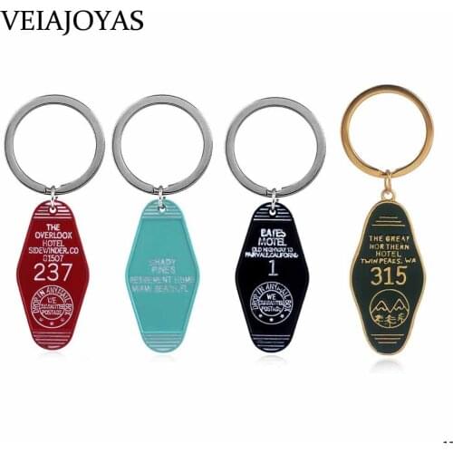 Twin Peaks The Great Northern Hotel Room 315 Keyring The Overlook Hotel 237 Metal Logo Keychains Bates Motel Key Chains Jewelry
