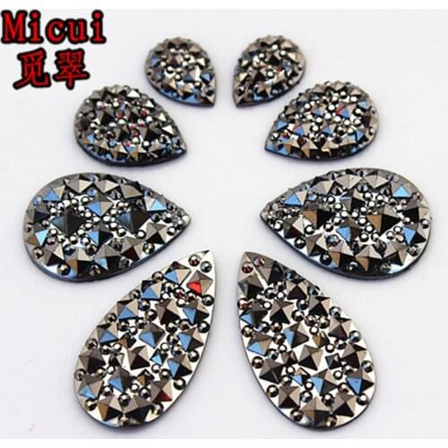 Micui 100pcs 10*14/13*18/18*25/16*29mm DR Resin Rhinestone Flatback Stone beads For DIY Bags crafts Wedding Decoration ZZ381