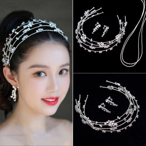 Multilayer Zircon Bridal Tiara Hair Crown Silver Color Women Hairband Fashion Wedding Prom Hair Accessories
