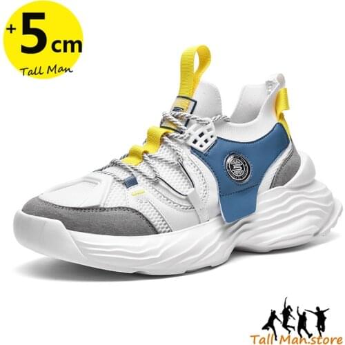 Sneakers Men Elevator Shoes Height Increase Shoes Insoles 5CM Tall Man Height Shoes Sports Basketball Shoes