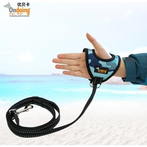 Ondoing 1.5M Camouflage dog leashes set hand Adjustable pet dogs leash with dog rope chain walking Dog Harness Collar Leash