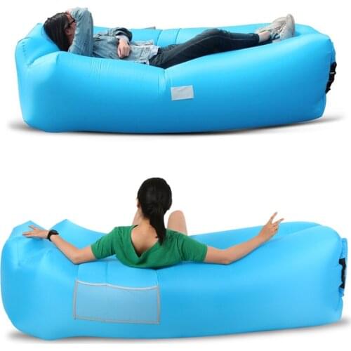 Inflatable Lounge Self-inflating Air Sofa Sleeping Couch Built-in Pillow for Backyard Lakeside Beach Camping Picnic Garden Sofas