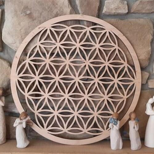 Flower Of Life Sacred Geometry Wall Art, Laser Cut Wooden Sign, Home Room Decor Wedding Family Garden Decoration
