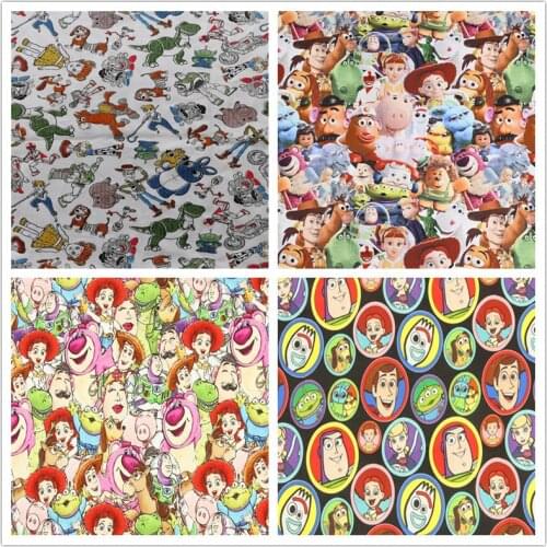 Disney Toy Story Print 100% Cotton Fabric for Boy Clothes Hometextile Cushion Cover Backpack Needlework DIY