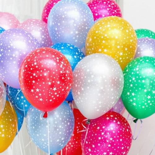 New Pear Latex Colorful Star Printed Christmas Balloons Birthday Wedding Party Decoration Balloons Air Balls Star Balloon