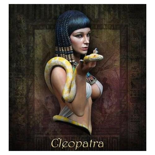 New Unassembled 1/12 Egyptian woman with snake ancient bust Resin Kit DIY Toys Unpainted resin model