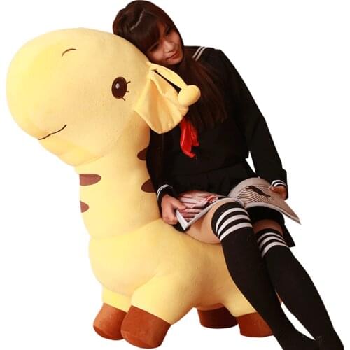 Dorimytrader 125cm Huge Plush Animal Giraffe Kids Sofa 49'' Big Soft Stuffed Giraffes Toy Children Play Doll Present DY61320
