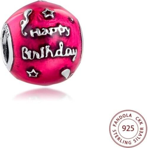 Wholesale 925 Sterling Silver Birthday Celebration Charms Beads Fits Pandora Bracelets Women Jewelry Gift DIY Making kralen