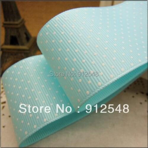 Width 1-1/2"(38mm) ,10 yards dots polyester printed grosgrain ribbon