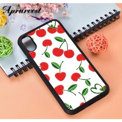 Aprarvest White Cherries Silicone Rubber Phone Case Cover For iPhone 6 6S 7 8 PLUS X XS XR 11 12 MINI PRO MAX