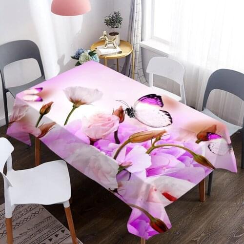 Insect Butterfly Ladybug Table Cloth Waterproof Rectangle Dining Table Cover For Living Room Kitchen Decoration Tablecloth