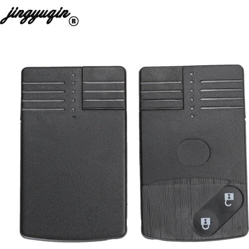 Jingyuqin Replacement Smart Card Remote Key Shell 2Buttons& Uncut Blade-Fob For Mazda 5 6 CX-7 CX-9 RX8 Miata MX5