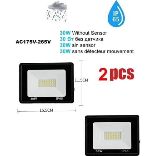 2 pcs 220V 10-100W LED FloodLight Spotlight Exterior Street wall reflector PIR Motion Sensor LED Light IP65 Waterproof Garden Ya