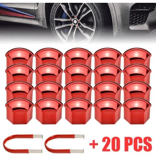 Hot Sales 20pcs 17mm Universal Wheel Nut Bolt Cover Cap with 2 Removal Tool Tire Protecting Bolt Rims Caps