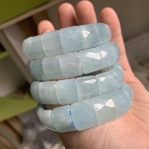 Natural aquamarines beads bracelet natural stone bangle natural stone jewelry for woman for gift wholesale