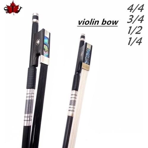 New black Carbon fiber violin bow 4/4, Siberian horse hair very nice, Free Shipping