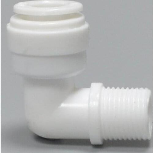 10 Pcs Membrane Shell Elbow Joint Water Purification Machine Accessories 1/8 Male Thread to 1/4 Straight L-type Pipe Fittings