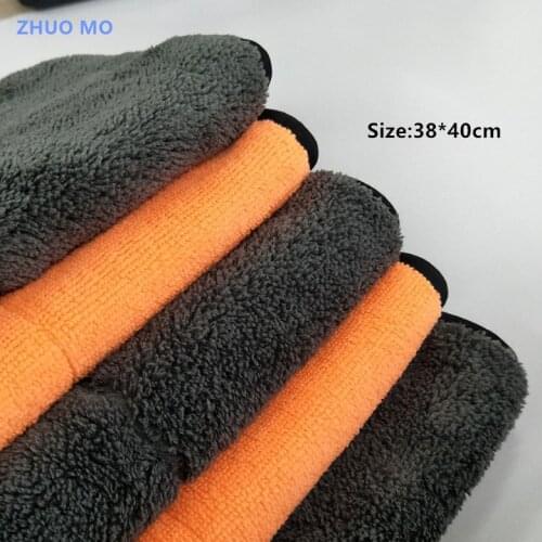 2Pcs 38*40cm Super Absorbent microfiber cloth Microfiber Towel for Car Cleaning Drying Cloth Hemming Towel rag for car