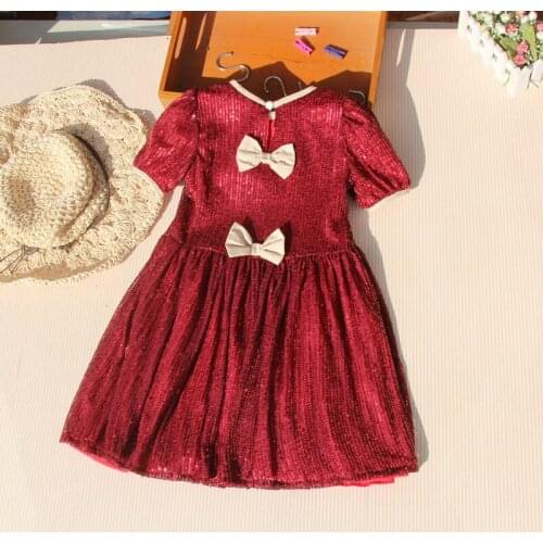 2021 Spring Summer Kids Dresses For Girls Clothes Children Bow Performance Princess Dress Toddler Teens Sequin Vestidos 24M-16Y