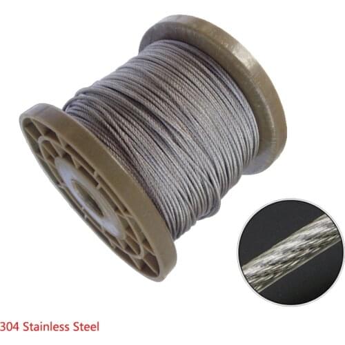 5 Meters 304 Stainless Steel 2mm 3mm 4/5/6/8mm Diameter Steel PVC Coated Flexible Wire Rope Cable Transparent Clothesline 7*7