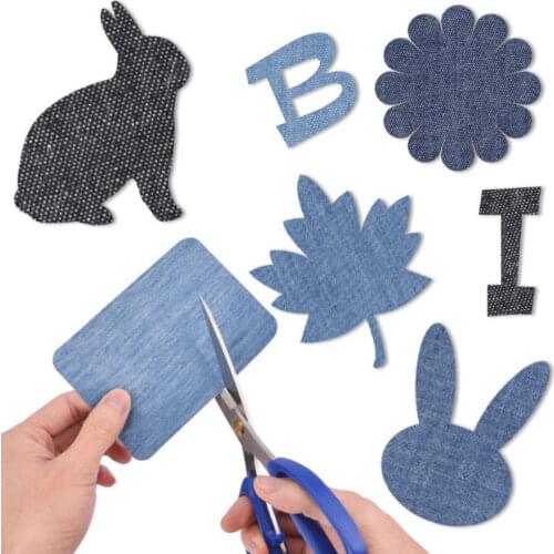 5PC All-match Denim Patch Sticky Ironing Repair Patch Jeans Bag Repair Decor Design Ironing Patch DIY Jacket Hat Decor Accessory