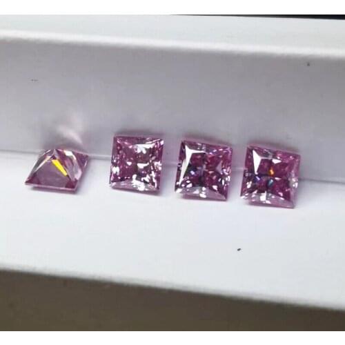 3Carats Moissanites Princess Cut 8mmx8mm D Color Moissanites Lab Created Loose Stone Test Positive as Real Diamond for Ring