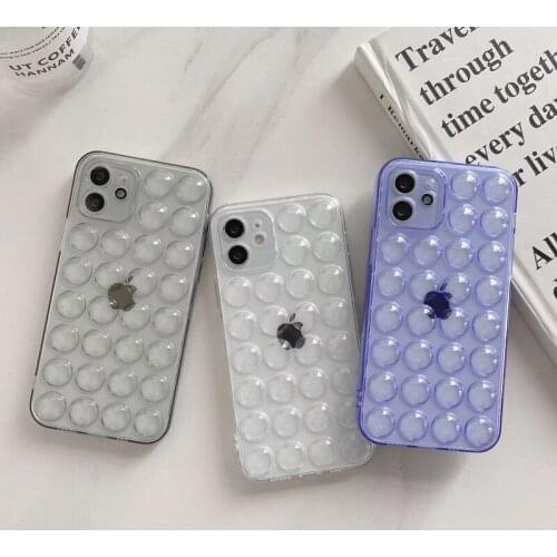 Pop Fidget Reliver Stress Phone Case For iPhone 12 11 Pro X XR XS Max 7 8 Plus SE 2 Toys Push Bubble Clear Soft TPU Phone Cover