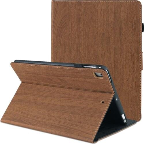 Auto Wake Up Sleep Tablet Cover for iPad mini 1 2 3 4 5 New iPAD 2017 2018 Pro 9.7 inch Wood Pattern PU Leather Foldable Case