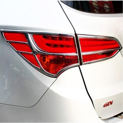 For Hyundai IX45 New Santa FE 2013 Chrome 4pcs Car Rear Tail Light Lamp Cover Molding Trim Auto Exterior Accessories