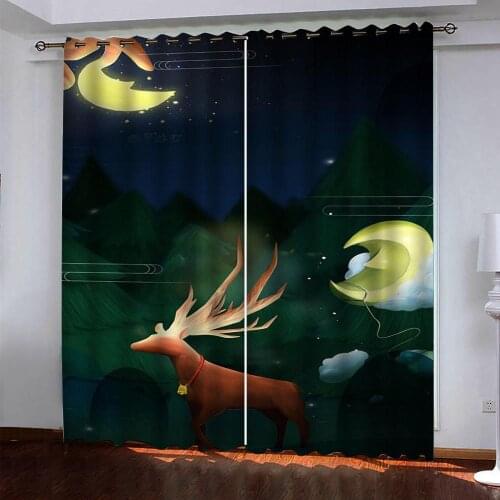 Customized size Luxury green blackout curtains Thick shading soundproof windproof curtain