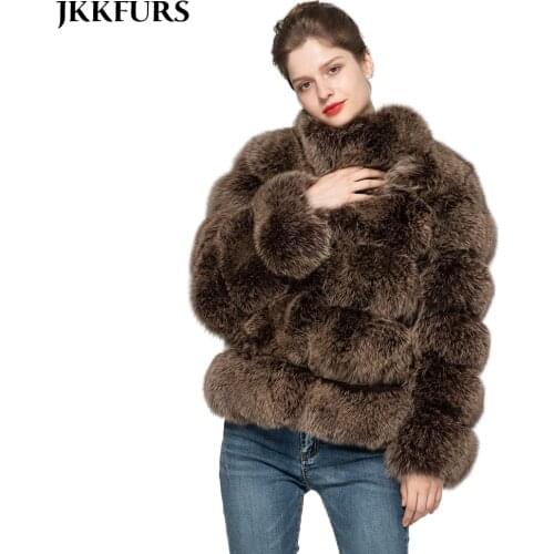 Jancoco Max Fur Coats With Collar