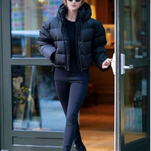 Nice Casual Woman Loose Warm Hoodied Jackets New Cool Ladies Zipper Short Outerwear Female Solid Basic Thick Outwear