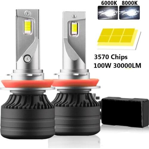 Car Headlight Bulbs H4 H7 Led 12000Lm H1 H3 H11 HB3 9005 9006 HB4 H8 H11 PSX24W PSX26W P13W 3 Color Change Auto Fog Lamps