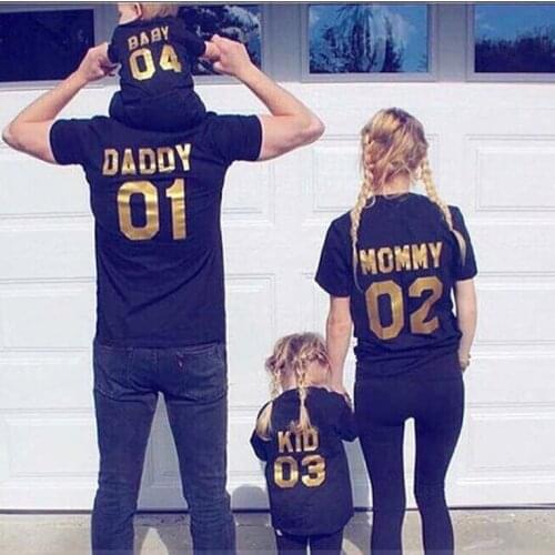 Summer Fashion Casual Family T-shirts New Digital Printing Mother and Father and Baby T-shirts Parent-child Family Clothing