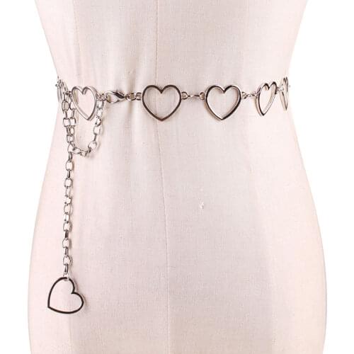 Fashion metal waist chain woman contracted the big circle long chain dress belt