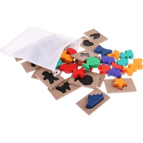 A Set Of Shadow Jigsaw Puzzles Kids Insert Matching Boards Educational Toys