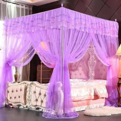 Priness Canopy Cot Luxury Princess Four Corner Post Bed Curtain Canopy Netting Mosquito Net Elegant Bedding Baby Mosquito Net O