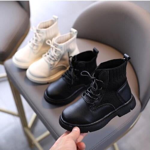 2020 new autumn girls boys boots leather children Martin boots fashion childrens shoes