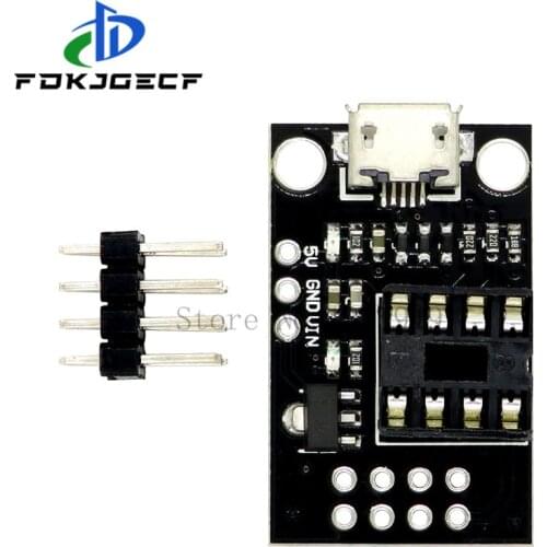 Pluggable ATTINY Development Board For ATtiny13A/ATtiny25/ATtiny45/ATtiny85 Programming Editor Micro Usb Power Connector