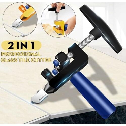 Professional Easy Glide Glass Tile Cutter Ceramic Tile Glass Cutting One-piece Cutter Portable Multifunctional Tool 2 In 1