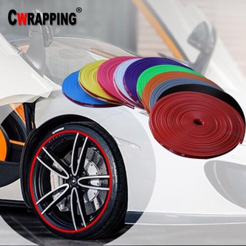 8M Car Wheel Protector Hub Sticker Strips Auto Rim/Tire Guard Modification Rubber Anti Scraping Car Decorative Car-styling
