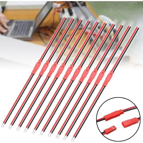 10 Pairs 2 Pin JST Male Female Connectors Plug Cable 22 AWG Wire Terminal Line Lighting Accessories Electrical