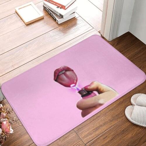 Lips Only I Am A God Crazy Pink Doormat Carpet Mat Rug Polyester Anti-slip Floor Decor Bath Bathroom Kitchen Bedroom 40*60