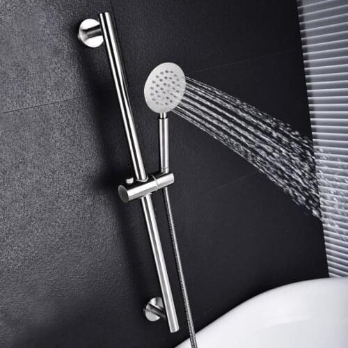Hand-held Shower Head with 1.5M Shower Hose High Pressure Multi Sprayer Setting Bath Shower Set with Sliding Bar Brushed Nickel